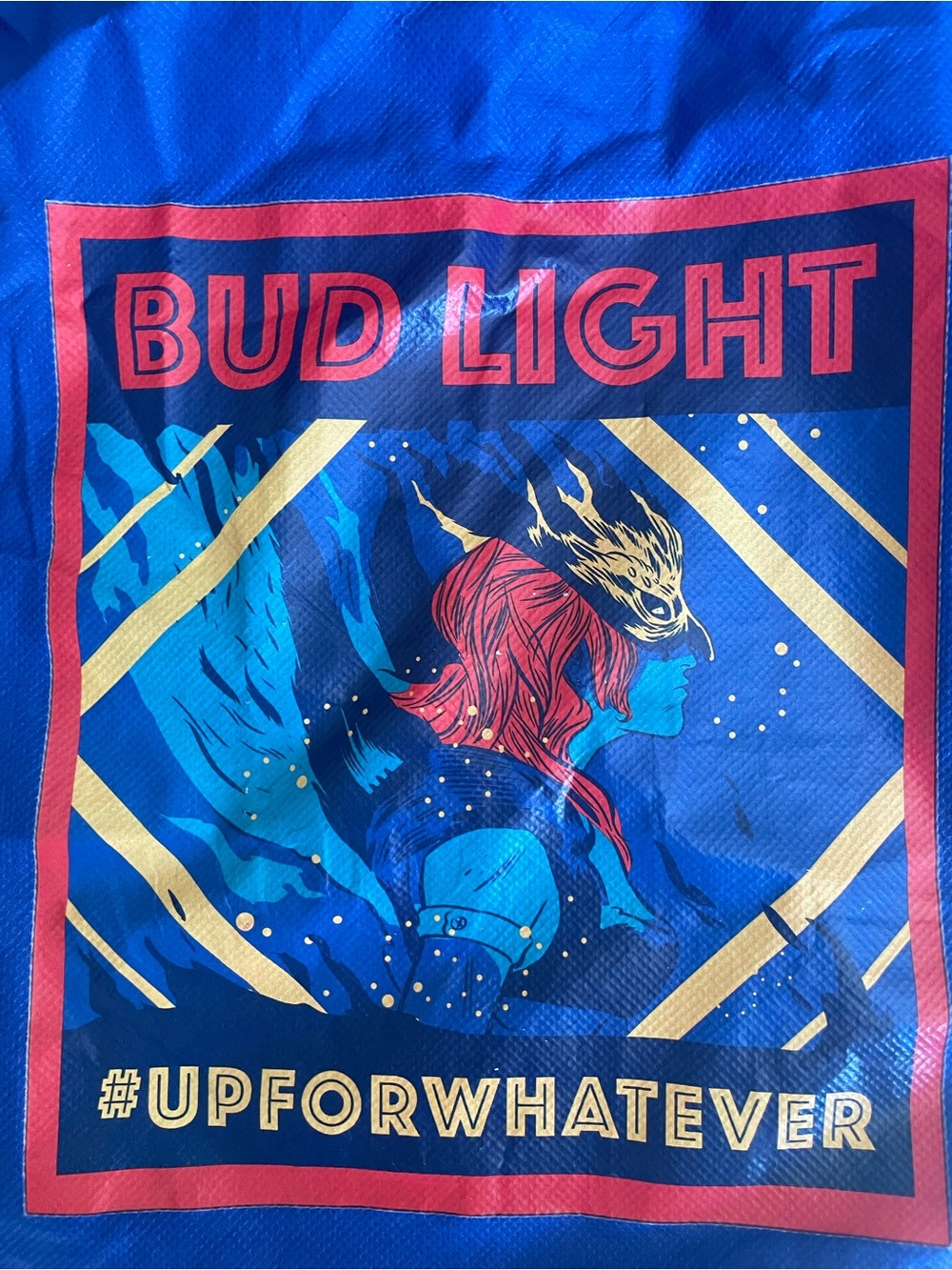 🔵 Bud Light #UpForWhatever Drawstring Backpack • Rare Promo 🔵 - Picture 4 of 7